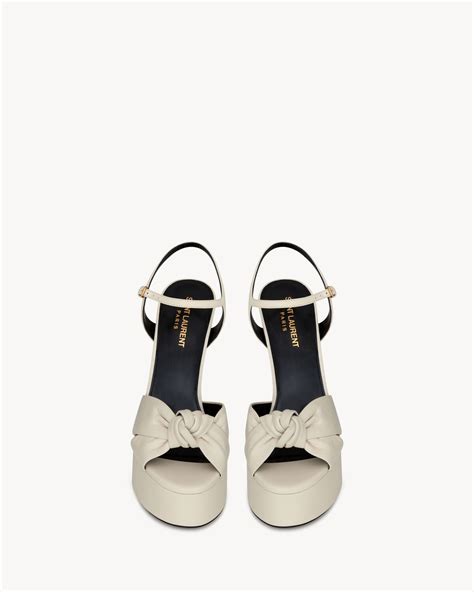 pearl ysl shoes|BIANCA PLATFORM sandals in smooth leather.